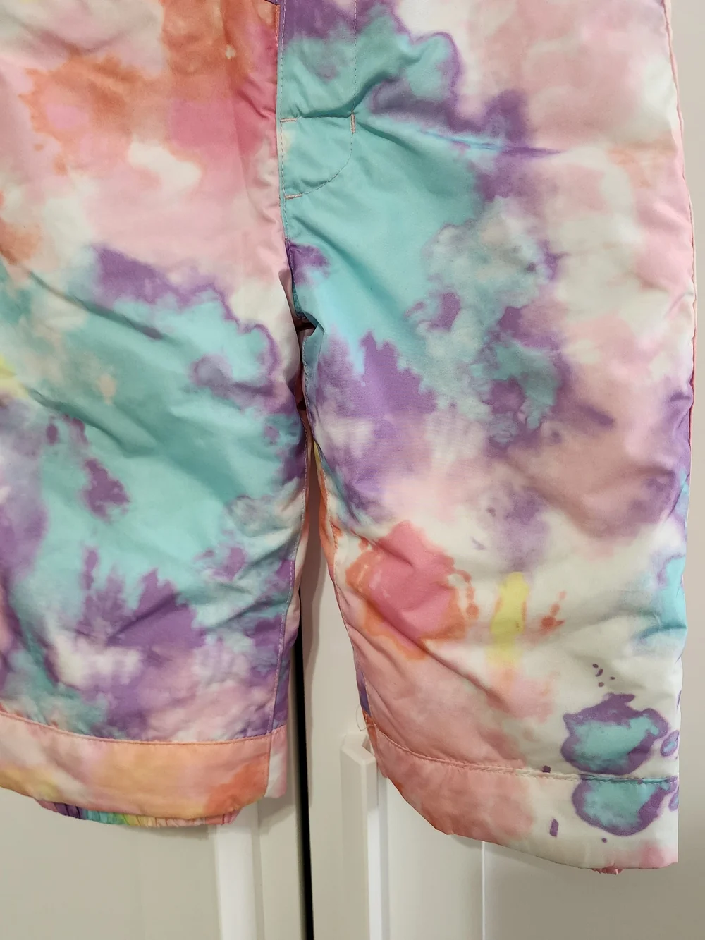 The Children’s Place Girls' Pastel Tie-Dye Snow Bib Overalls 18-24 M.
